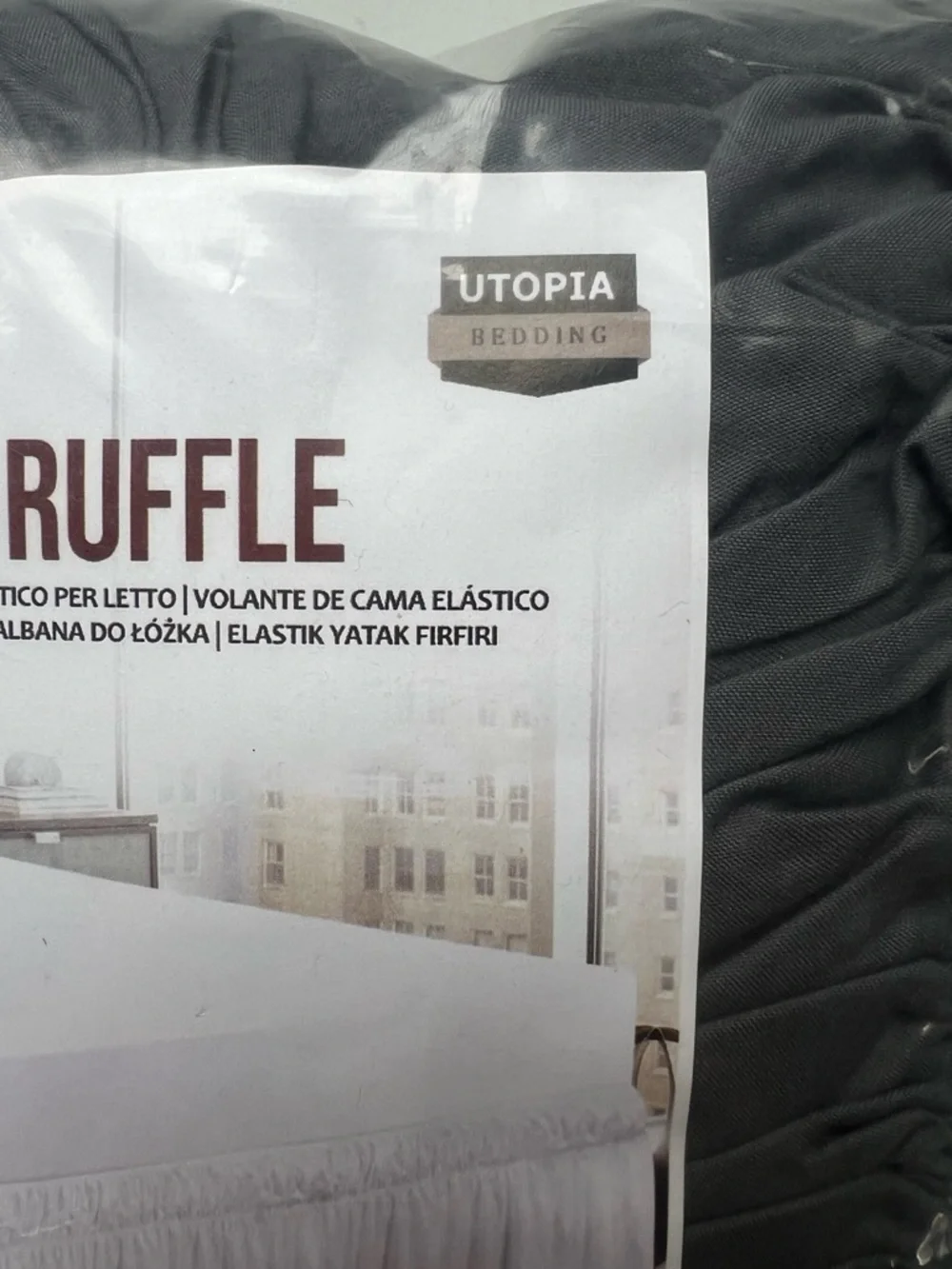 Utopía Elastic Bed Ruffle - Grey - Picture 3 of 5